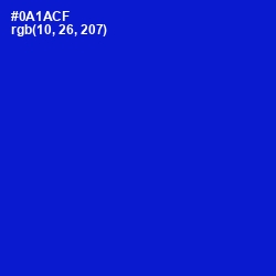 #0A1ACF - Dark Blue Color Image