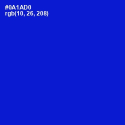 #0A1AD0 - Dark Blue Color Image