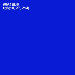 #0A1BD6 - Dark Blue Color Image
