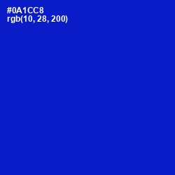 #0A1CC8 - Dark Blue Color Image