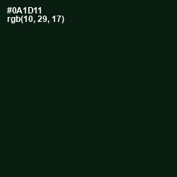 #0A1D11 - Racing Green Color Image