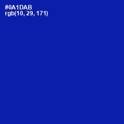 #0A1DAB - International Klein Blue Color Image