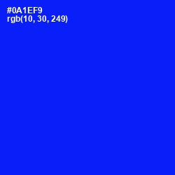 #0A1EF9 - Blue Color Image