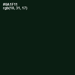 #0A1F11 - Racing Green Color Image