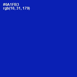 #0A1FB3 - International Klein Blue Color Image