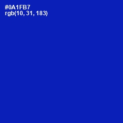 #0A1FB7 - International Klein Blue Color Image