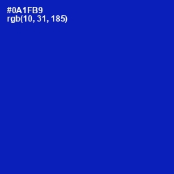 #0A1FB9 - International Klein Blue Color Image