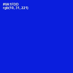 #0A1FDD - Dark Blue Color Image