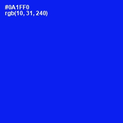 #0A1FF0 - Blue Color Image