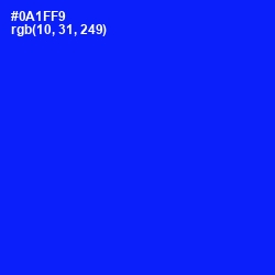 #0A1FF9 - Blue Color Image