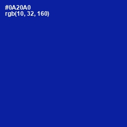 #0A20A0 - International Klein Blue Color Image