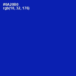 #0A20B0 - International Klein Blue Color Image