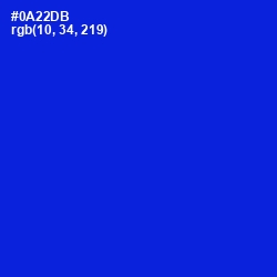 #0A22DB - Dark Blue Color Image