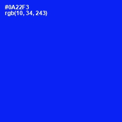 #0A22F3 - Blue Color Image