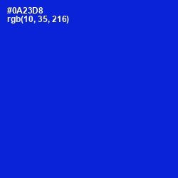 #0A23D8 - Dark Blue Color Image