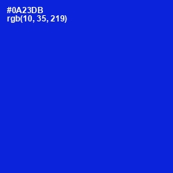 #0A23DB - Dark Blue Color Image