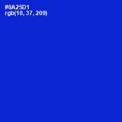 #0A25D1 - Dark Blue Color Image