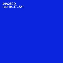 #0A25DD - Dark Blue Color Image