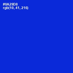 #0A29D8 - Dark Blue Color Image