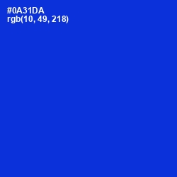 #0A31DA - Dark Blue Color Image