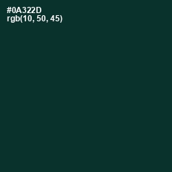 #0A322D - Bottle Green Color Image