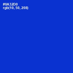 #0A32D0 - Dark Blue Color Image