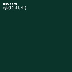 #0A3329 - Bottle Green Color Image