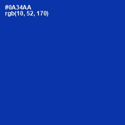 #0A34AA - International Klein Blue Color Image