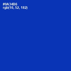 #0A34B6 - International Klein Blue Color Image