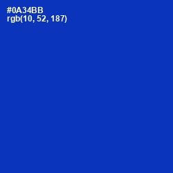 #0A34BB - Persian Blue Color Image