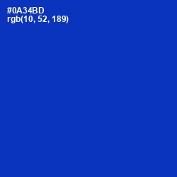 #0A34BD - Persian Blue Color Image