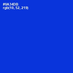 #0A34DB - Dark Blue Color Image