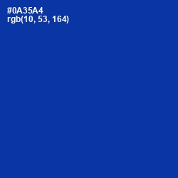 #0A35A4 - International Klein Blue Color Image