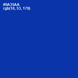 #0A35AA - International Klein Blue Color Image