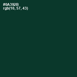 #0A392B - Bottle Green Color Image