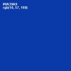 #0A39A9 - International Klein Blue Color Image