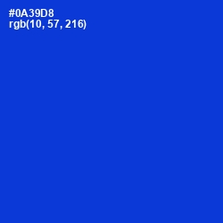 #0A39D8 - Dark Blue Color Image