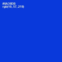#0A39DB - Dark Blue Color Image
