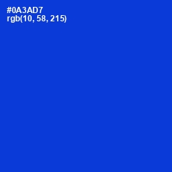 #0A3AD7 - Dark Blue Color Image