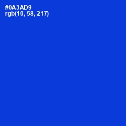 #0A3AD9 - Dark Blue Color Image