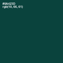 #0A423D - Sherwood Green Color Image