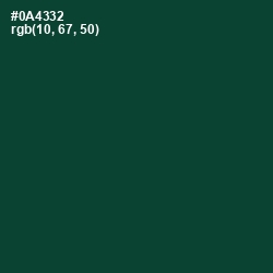 #0A4332 - Sherwood Green Color Image