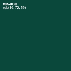 #0A483B - Sherwood Green Color Image