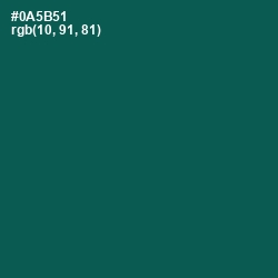 #0A5B51 - Deep Sea Green Color Image