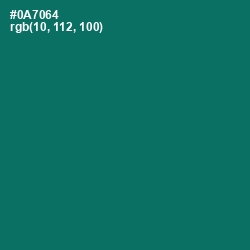 #0A7064 - Pine Green Color Image