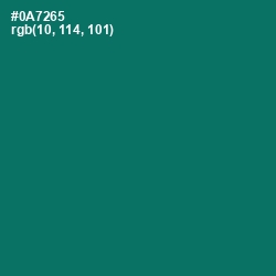 #0A7265 - Pine Green Color Image