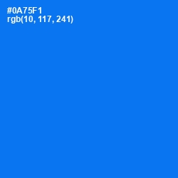 #0A75F1 - Azure Radiance Color Image