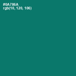 #0A786A - Pine Green Color Image