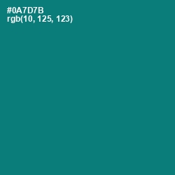 #0A7D7B - Surfie Green Color Image