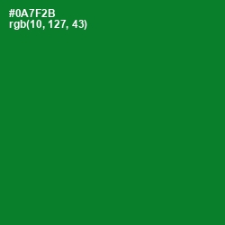 #0A7F2B - Fun Green Color Image